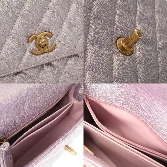 Authentic CHANEL Lambskin Quilted XS Mini Top Handle Rectangular Flap Bag Pink - Picture 6 of 12